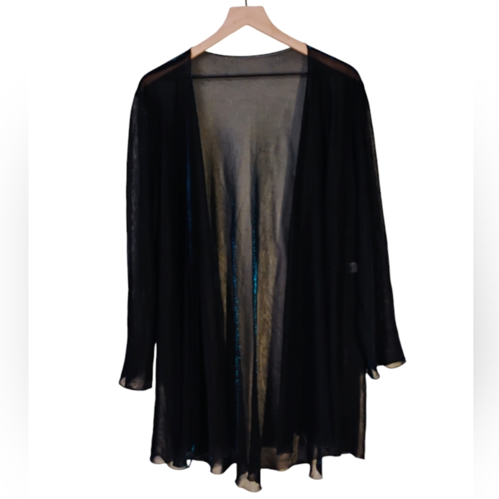 Vintage Shimmer sheer blue shawl / coverup